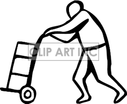 Push A Person Clipart Man Moving Boxes With A Push