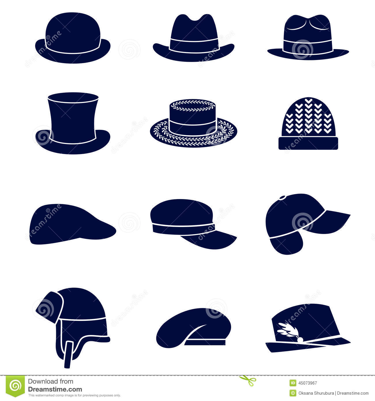 Solid Fill Vector Icons Of Hats Mr No Pr No 0 1405 0