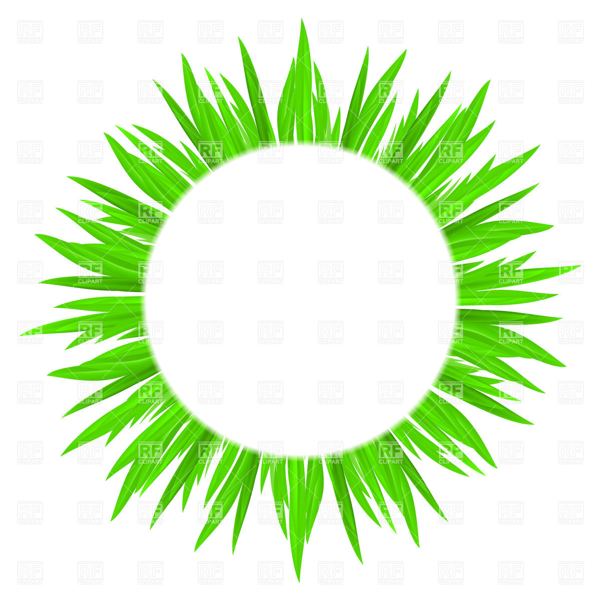 White Circle With Spring Green Grass Framing 26948 Download Royalty