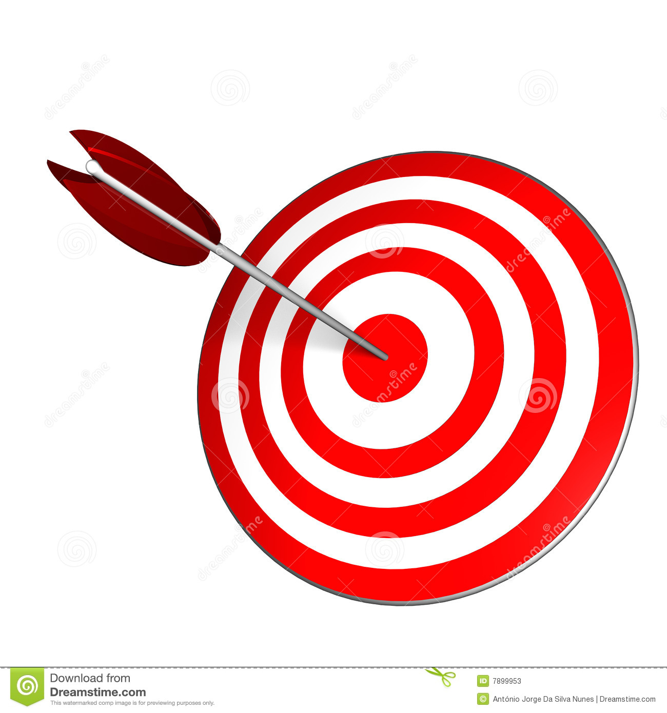 3d Render  Arrow On Target  Concept  Success Skill Objectives