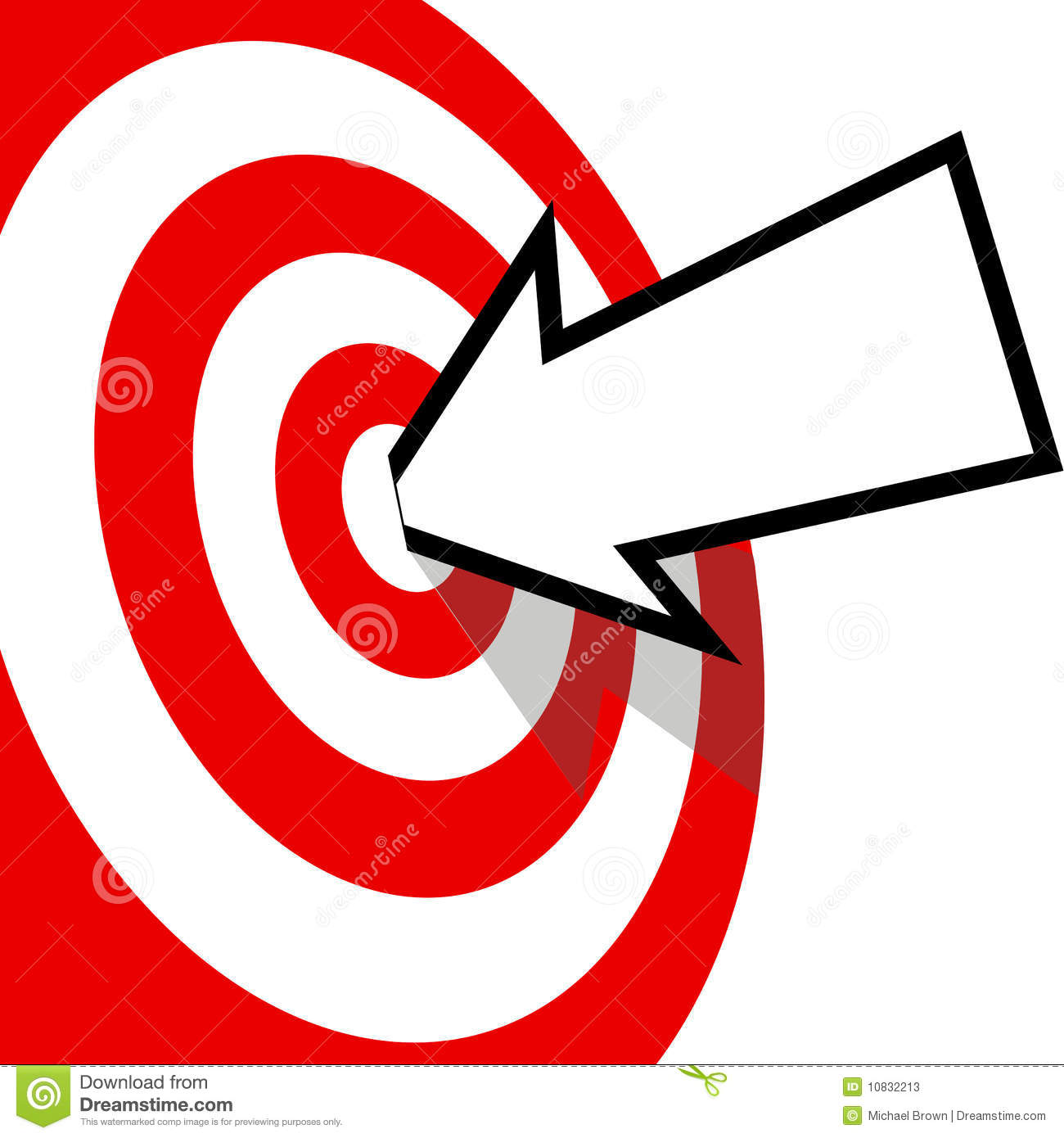 An Arrow With Your Copyspace Hits The Bulls Eye Of A Red Target Dead