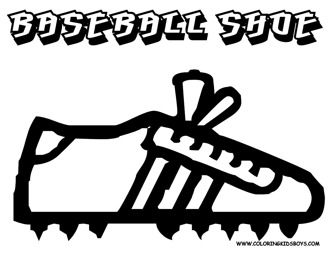 Baseball Shoe Picture To Color In At Coloring Pages Book For Kids Boys