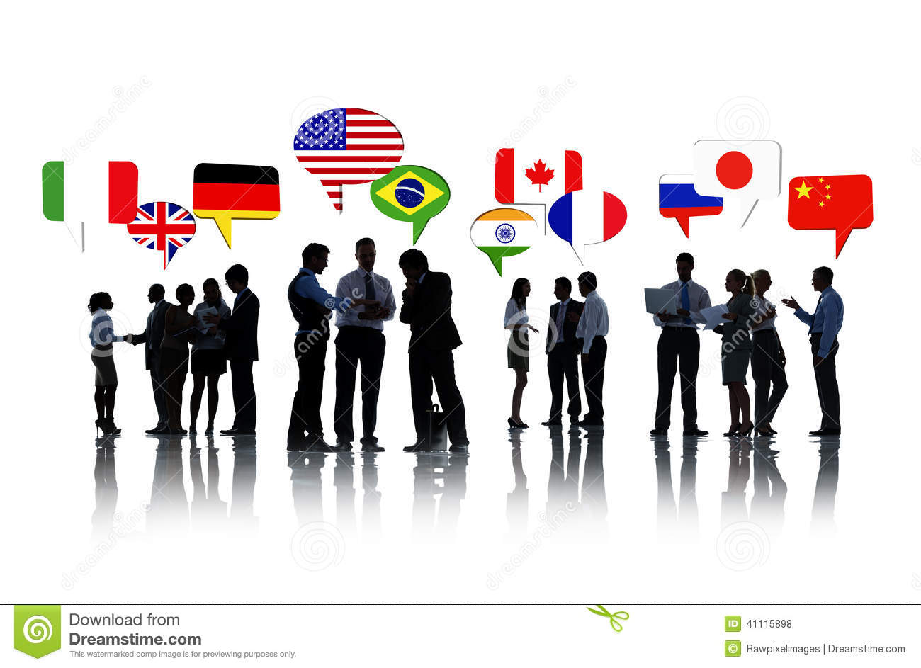 Business People Discussing International Relations Stock Illustration