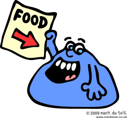 Clipart Blob Hungry With Food Sign