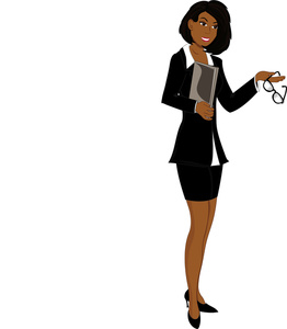 Clipart Image   Beautiful African American Businesswoman At Work
