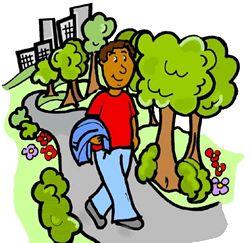 Full Version Of Walking In The Park Clipart
