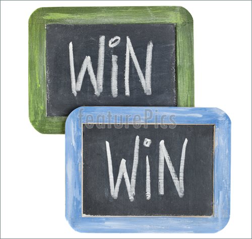 Image Of Win Win Concept    Win Win Concept   White Chalk Writing On