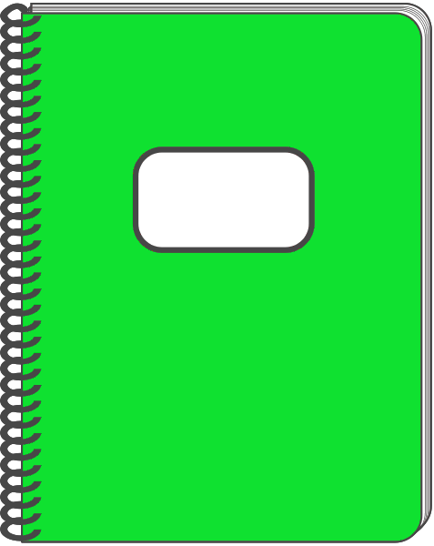 Math Notebook Clip Art Image Green Spiral