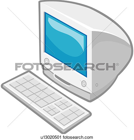Monitor Icon Desktop Diagram Keyboard View Large Clip Art Graphic