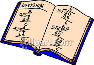 Open Math Notebook Filled With Division Problems Royalty Free Clipart