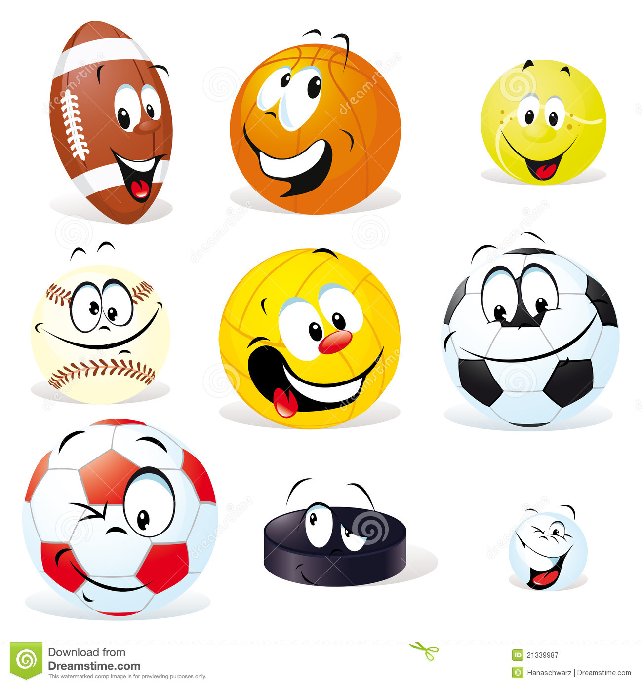 Sport Balls Cartoon Royalty Free Stock Photography   Image  21339987