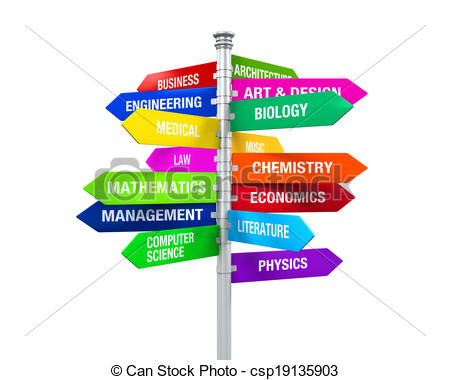 Stock Illustration Of Colorful Direction Sign Of Majors Isolated On
