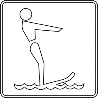 Water Ski Clip Art Water Skiing  Outline