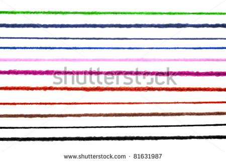 White Yarn String Wool Strings Isolated On White
