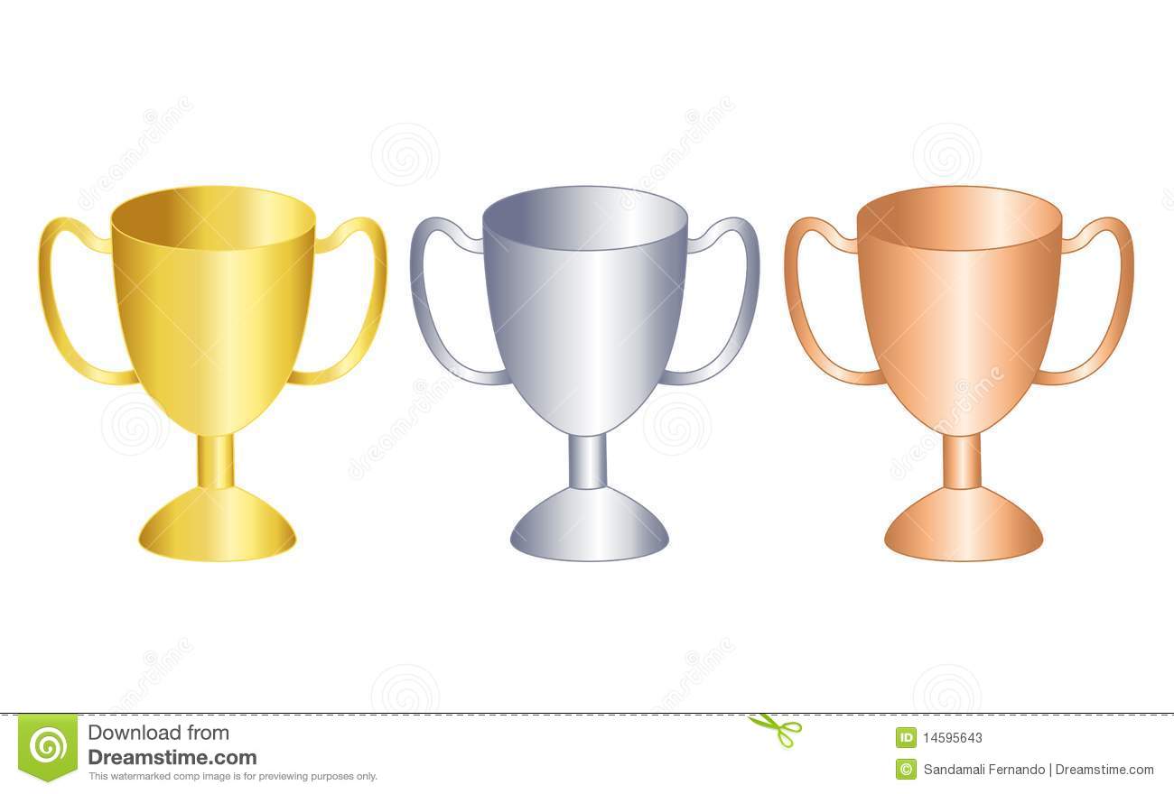 3rd Place Trophy Clipart Illustration Of Gold  Silver And Bronze