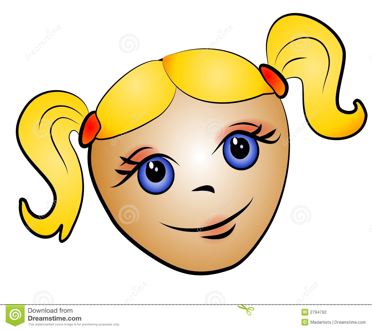 Cartoon Caricature Illustration Of A Little Girl S Head   A Toddler