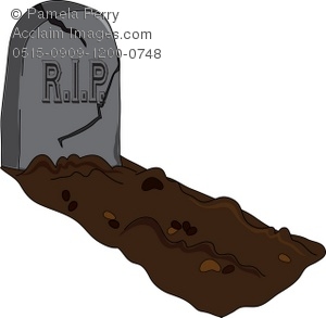 Clip Art Illustration Of A Freshly Dug Grave With Headstone   Acclaim