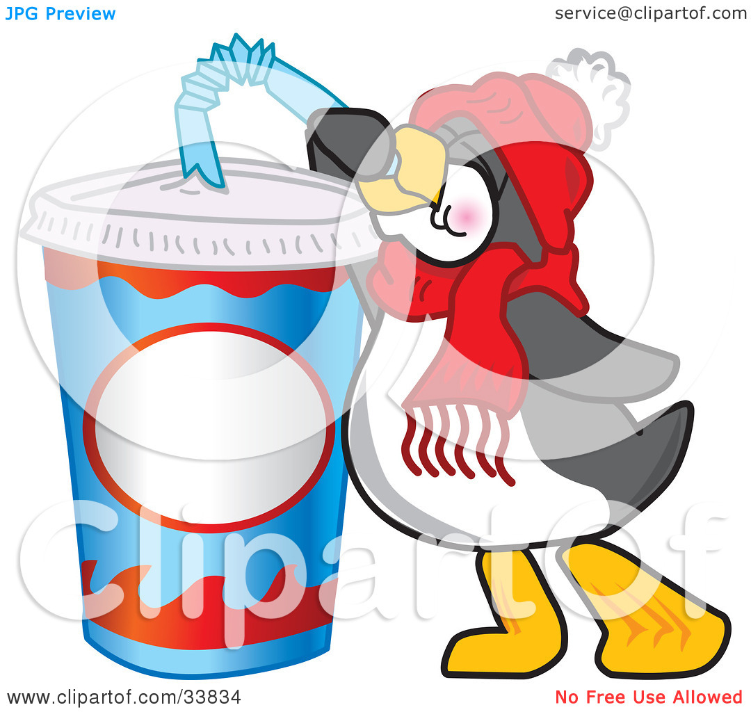 Clipart Illustration Of A Thirsty Penguin Mascot Cartoon Character