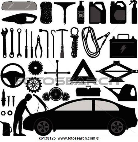 Clipart Of Car Auto Accessories Repair Tool K6138125   Search Clip Art