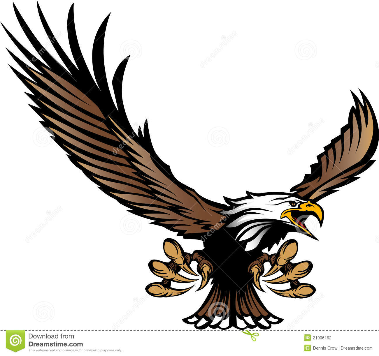 Eagle Mascot Flying With Talons And Wings Stock Photography   Image