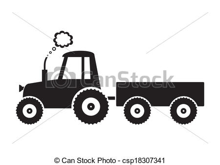 Eps Vector Of Tractor   Vector Black Tractor Icon On White Background