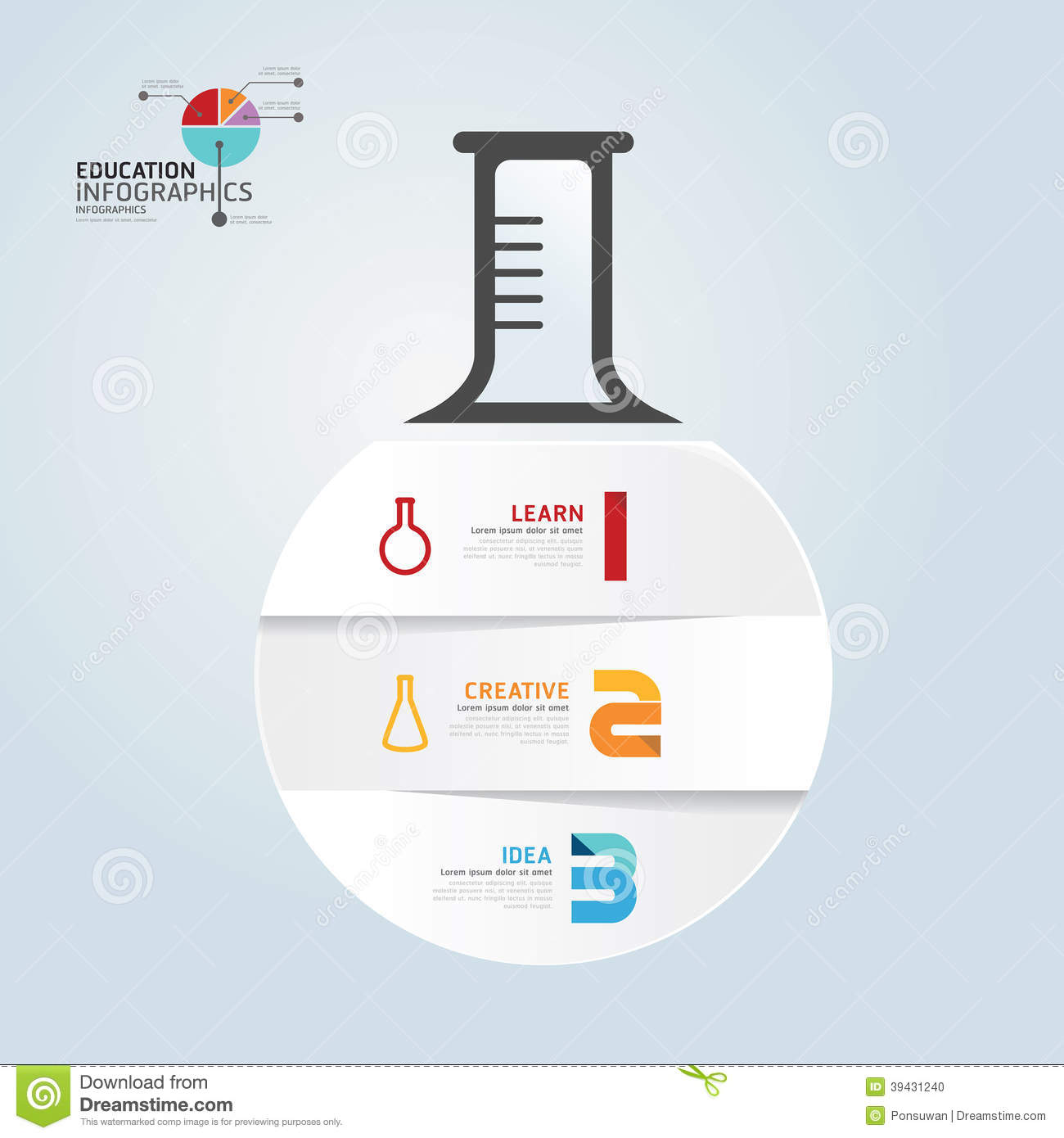 Infographic Template With Test Tube Paper Cut Banner   Concept V Stock