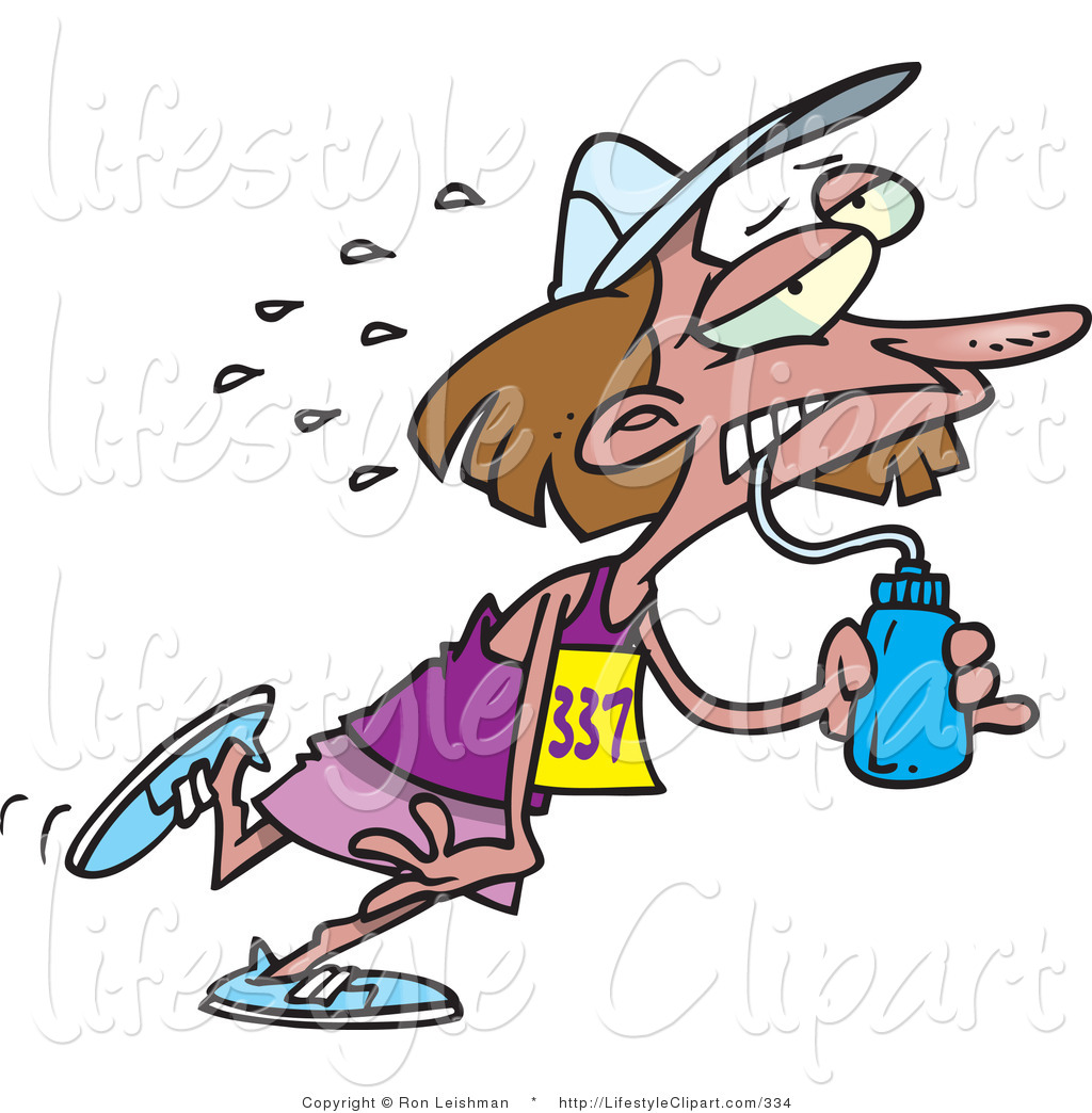 Larger Preview  Lifestyle Clipart Of An Exhausted Female Marathon
