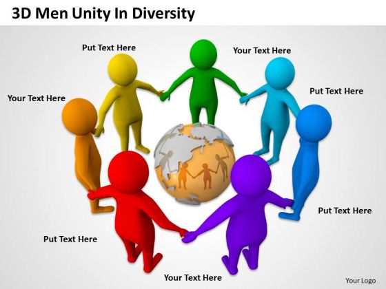 People Clipart 3d Men Unity Diversity Powerpoint Slides   Powerpoint