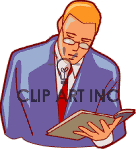 Royalty Free Cartoon Male Teacher Holding A Book Reading Clipart Image    