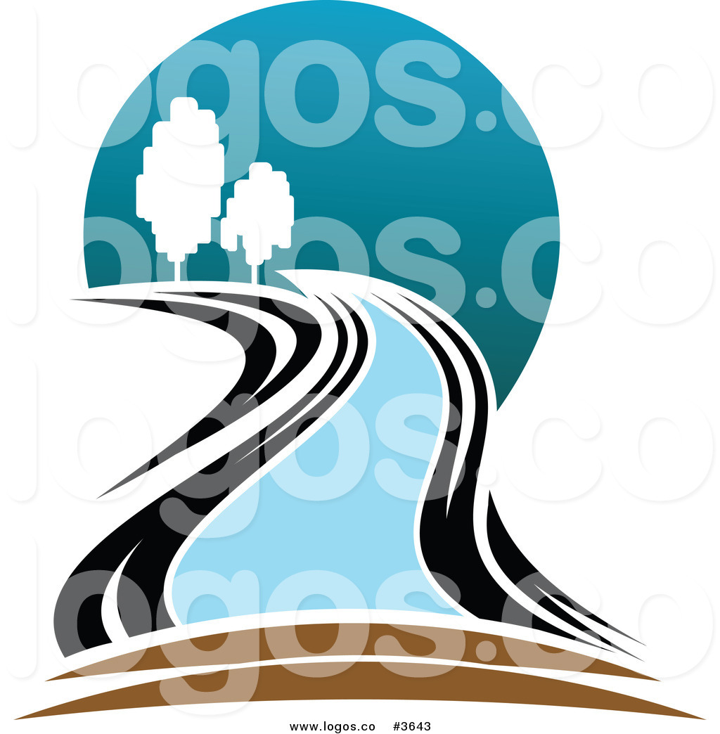 Royalty Free Clipart Illustration Of A River And Trees Logo  This