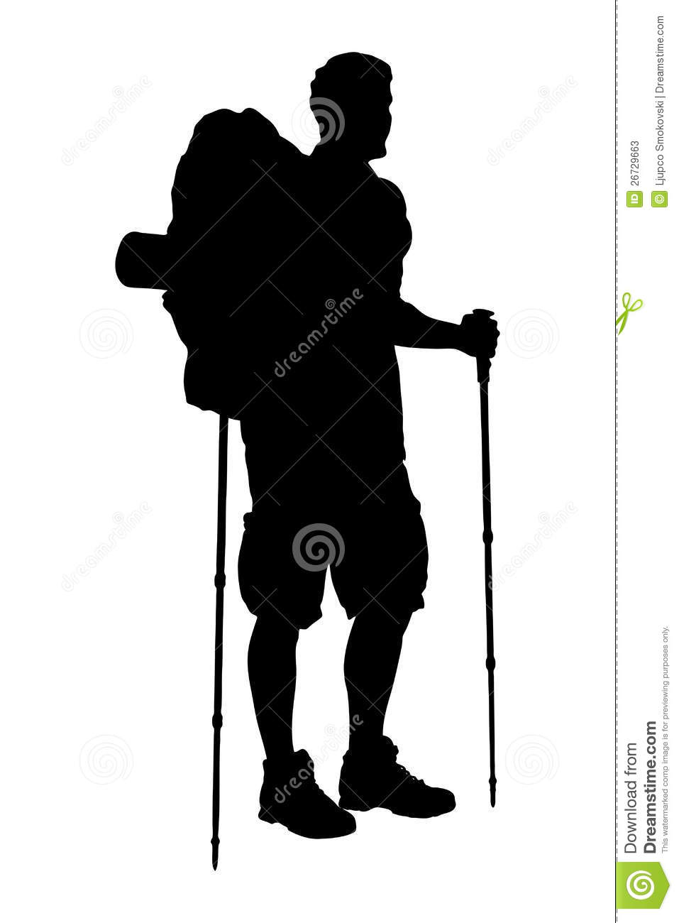 Silhouette Of A Hiker With Backpack Stock Photos   Image  26729663