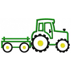Tractor With Trailer Applique Design