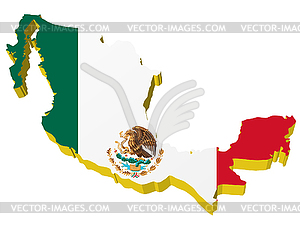 3d Map Of Mexico   Vector Clipart