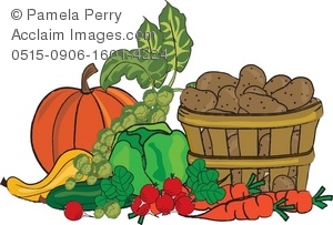 Clip Art Illustration Of Farm Fresh Veggies   Acclaim Stock