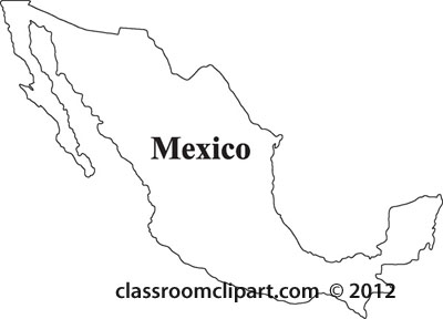 Clipart   Mexico Map 1005 13 Bw   Classroom Clipart