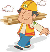 Clipart Of Construction Worker Carrying Lumber U26391142   Search Clip