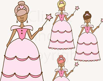 Clipart Princess Girls Pricesses Birthdays Wands Commercial Use