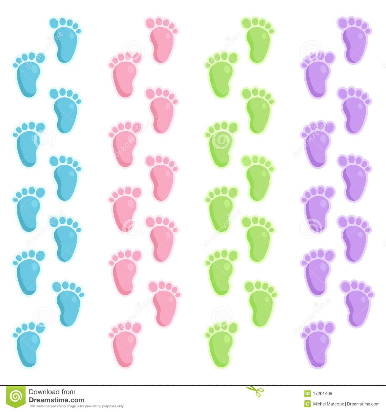 Cute Baby Foot Prints Royalty Free Stock Images   Image  17201409