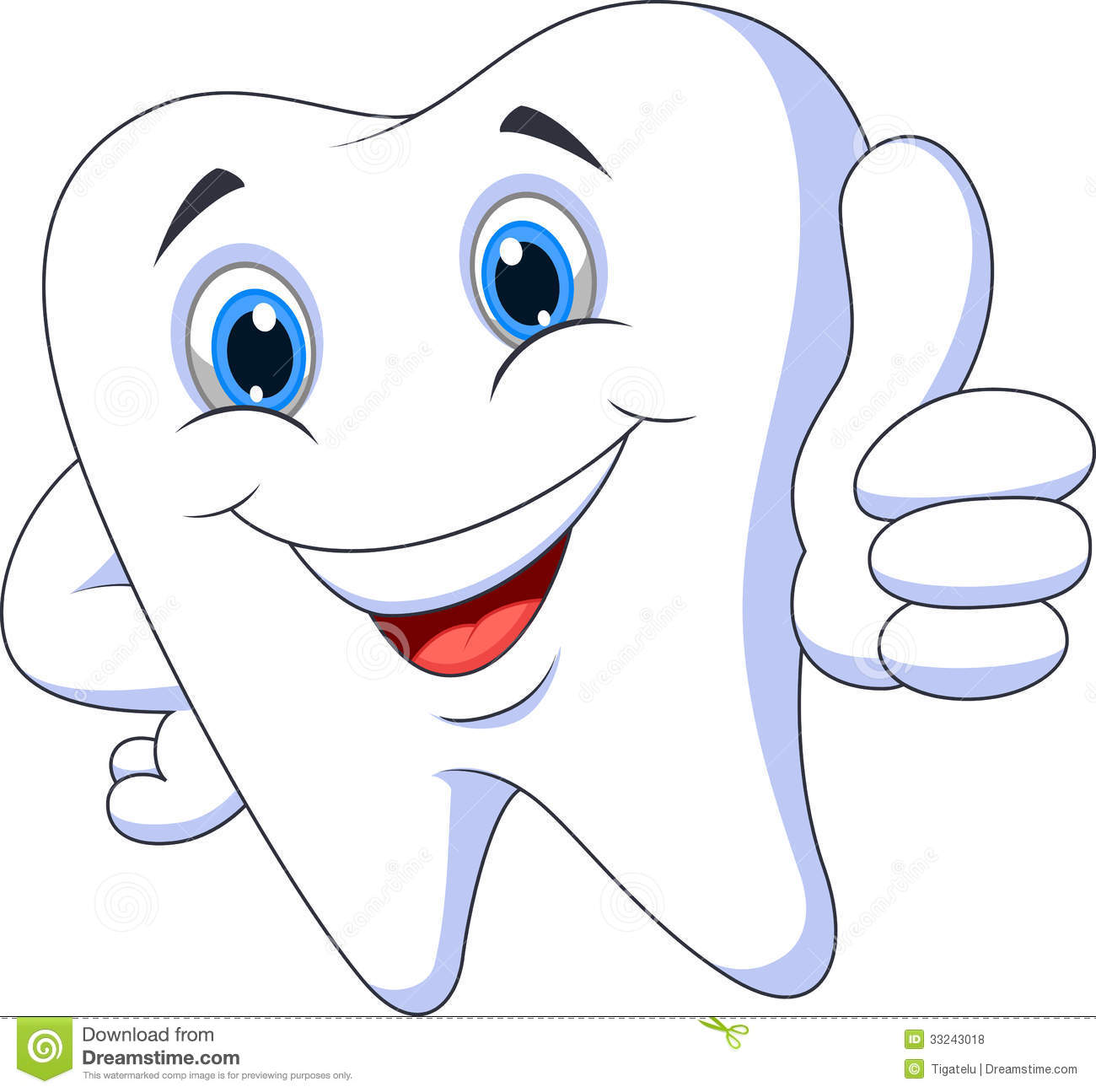 Cute Cartoon Tooth With Thumb Up Royalty Free Stock Photos   Image