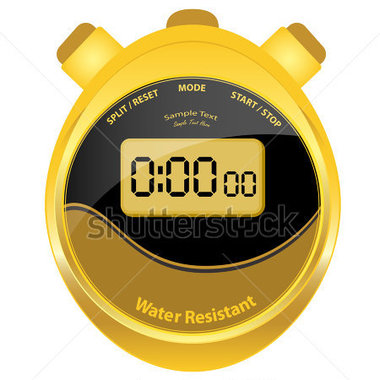 Digital Stopwatch In Modern Oval Style Set In A Gold Case With A Black