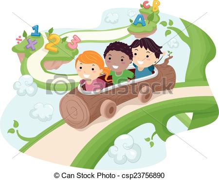 Eps Vectors Of Stickman Kids Log Ride   Illustration Of Kids Riding A