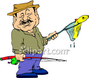 Fisherman With His Catch   Royalty Free Clipart Picture
