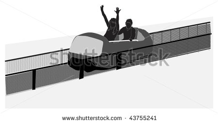 Log Ride Silhouette   Stock Vector