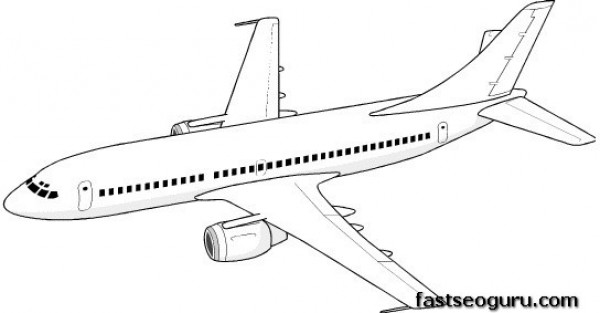 Print Out Coloring Pages For Kids Jet Airplane   Printable Coloring    