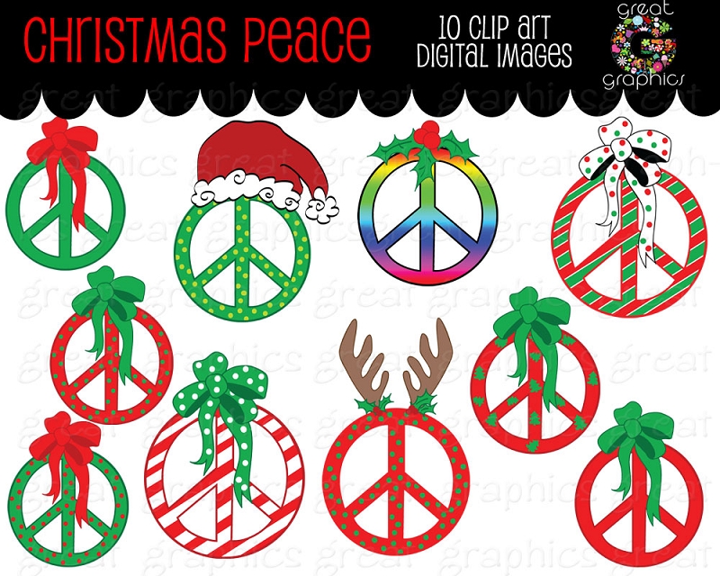Printable Christmas Peace Sign Clip Art Printable Christmas Peace Sign