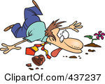 Royalty Free Rf Clipart Illustration Of A Collapsed Unlucky Cartoon