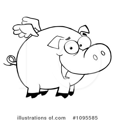 Royalty Free  Rf  Flying Pig Clipart Illustration By Hit Toon   Stock