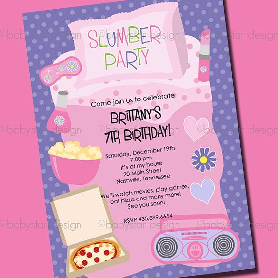Slumber Party 2 Personalized Birthday By Babystardesign On Etsy  10