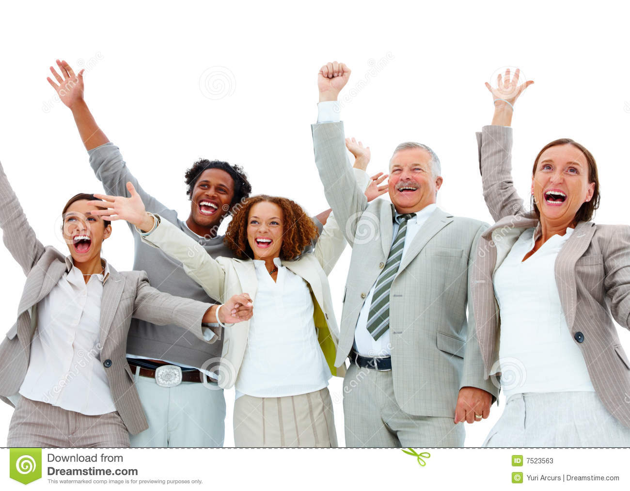 Stock Photos  Business People Rejoicing Over White Background  Image