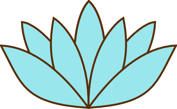 Teal Lotus Flower Clip Art At Clker Com   Vector Clip Art Online    